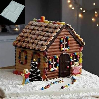 3D Christmas Gingerbread House Mould Plastic Cookie Cutter Set DIY Biscuit Mold Pastry Cake Stamp Baking Tools Accessories
