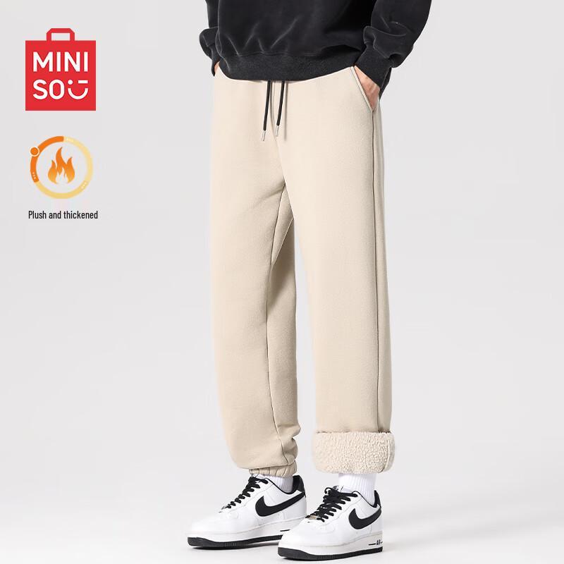 

Miniso Men s Fleece-Lined Heavyweight Jogger Sweatpants 2XL