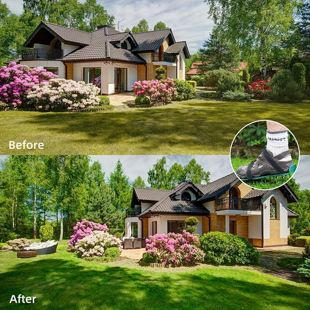 Heavy-Duty Spiked Aerator Sandals for Lawn and Garden, Adjustable Straps and Deep Soil Aeration Shoes with Durable Plastic Design