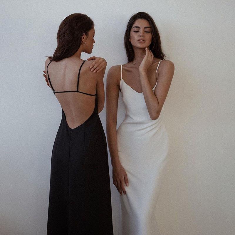 Women's Slim-fit Backless Silky Sexy Halter Party Spice Trend Dress