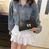 Elegant Butterfly Bow Small Square Bag Pu Leather Chain Shoulder Bag For Women 2024 Trend
