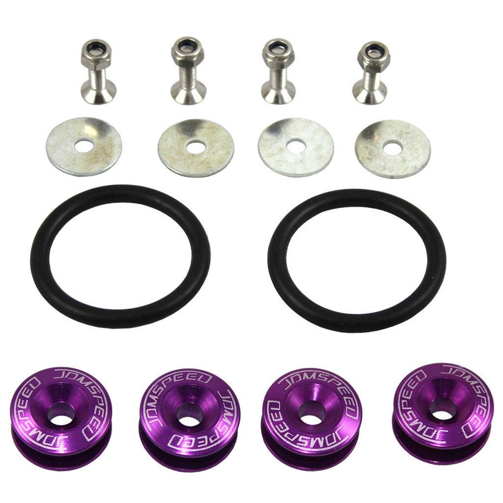 JDMSPEED Black Universal CNC Billet Bumper Trunk Quick Release Fastener Kit фиолетовый