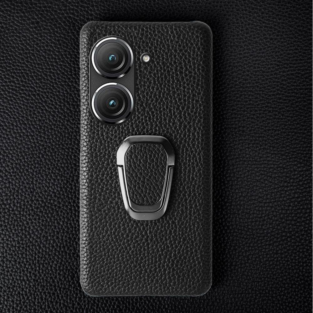 For Asus Zenfone 10 Case Handmade Genuine Leather Cases For Asus Zenfone9 Phone Cover Housing Protective Back Shell Stand Holder