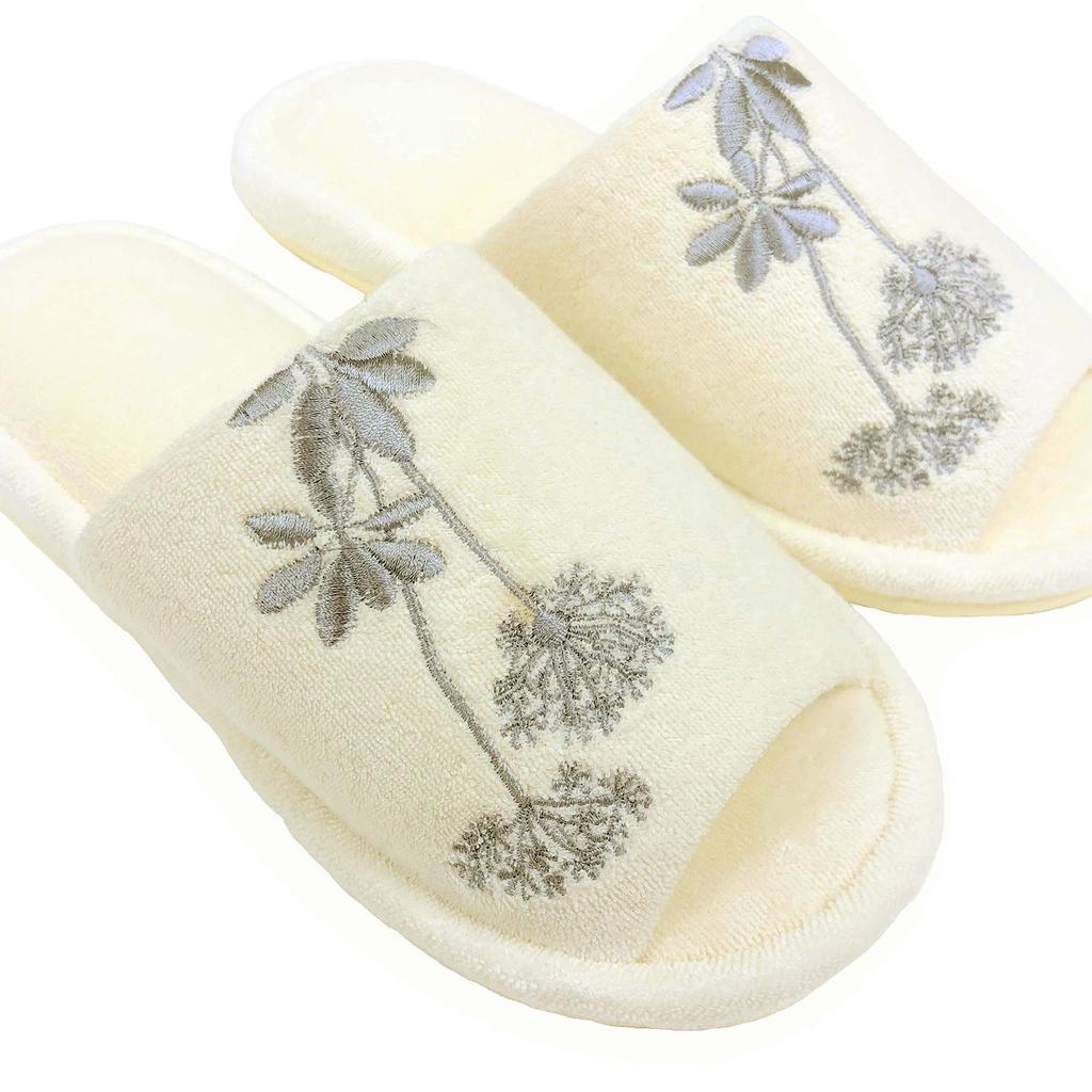 Senko Sarina Ivory One Size Fits All Slippers,