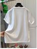 Pure Cotton Embroidered Plus Size Round Neck Short Sleeve T-Shirt for Women, Loose and Fashionable Summer Top