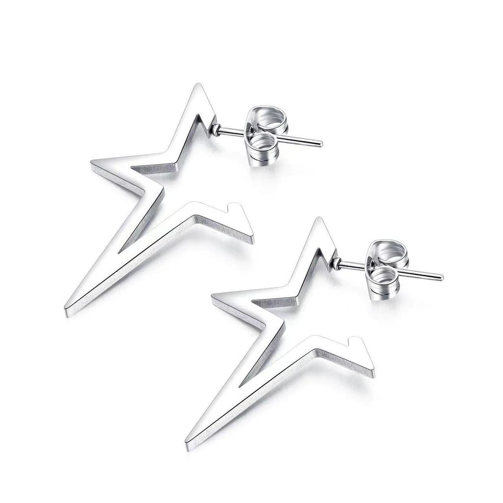 Retro Geometric Minimalist Earrings For Women, Fashionable Pentagonal Star Earrings, Versatile And Stylish Earrings For Daily Use