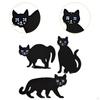 3x Schwarze Katze Metall Dekorative Gartenstecker Silhouettenstatuen Einfach zu Installieren Halloween Dekoration