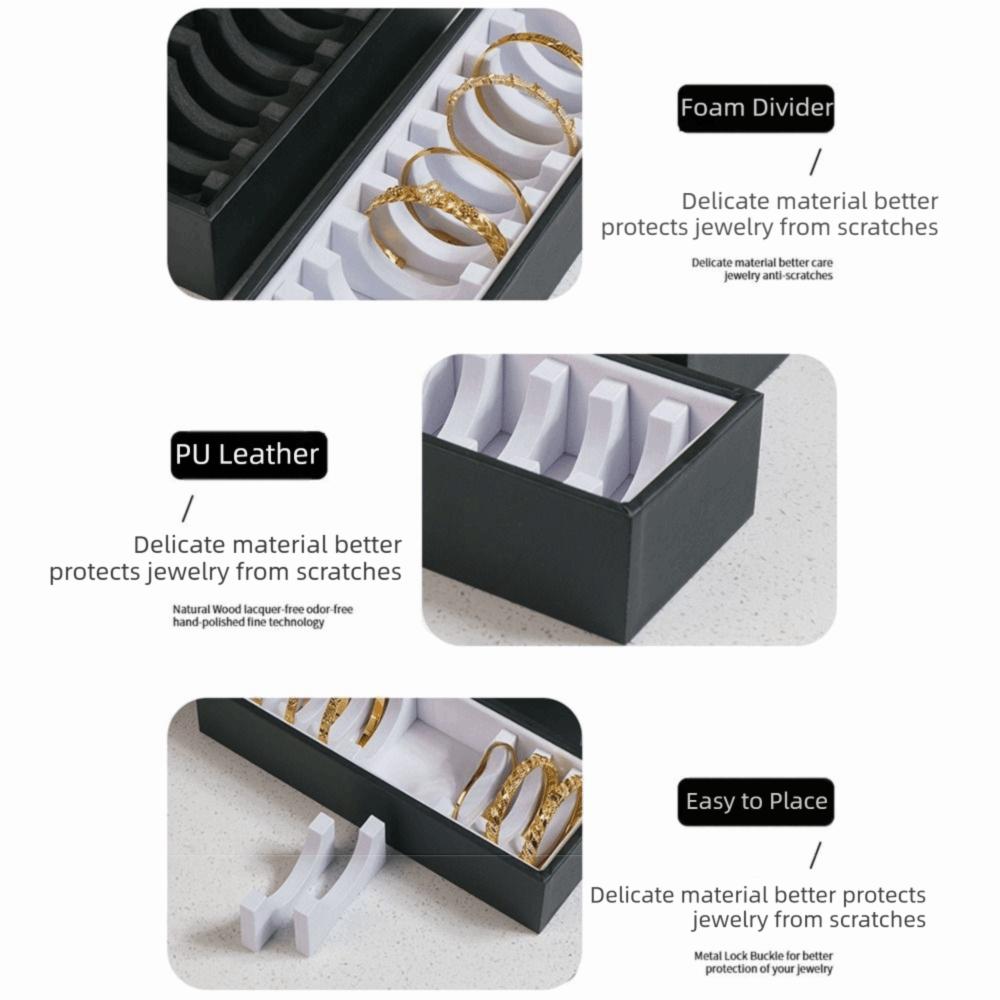 Rectangle Shape Jewelry Organizer 10/40 Slots Bracelet Display Plate Bangle Holder Tabletop