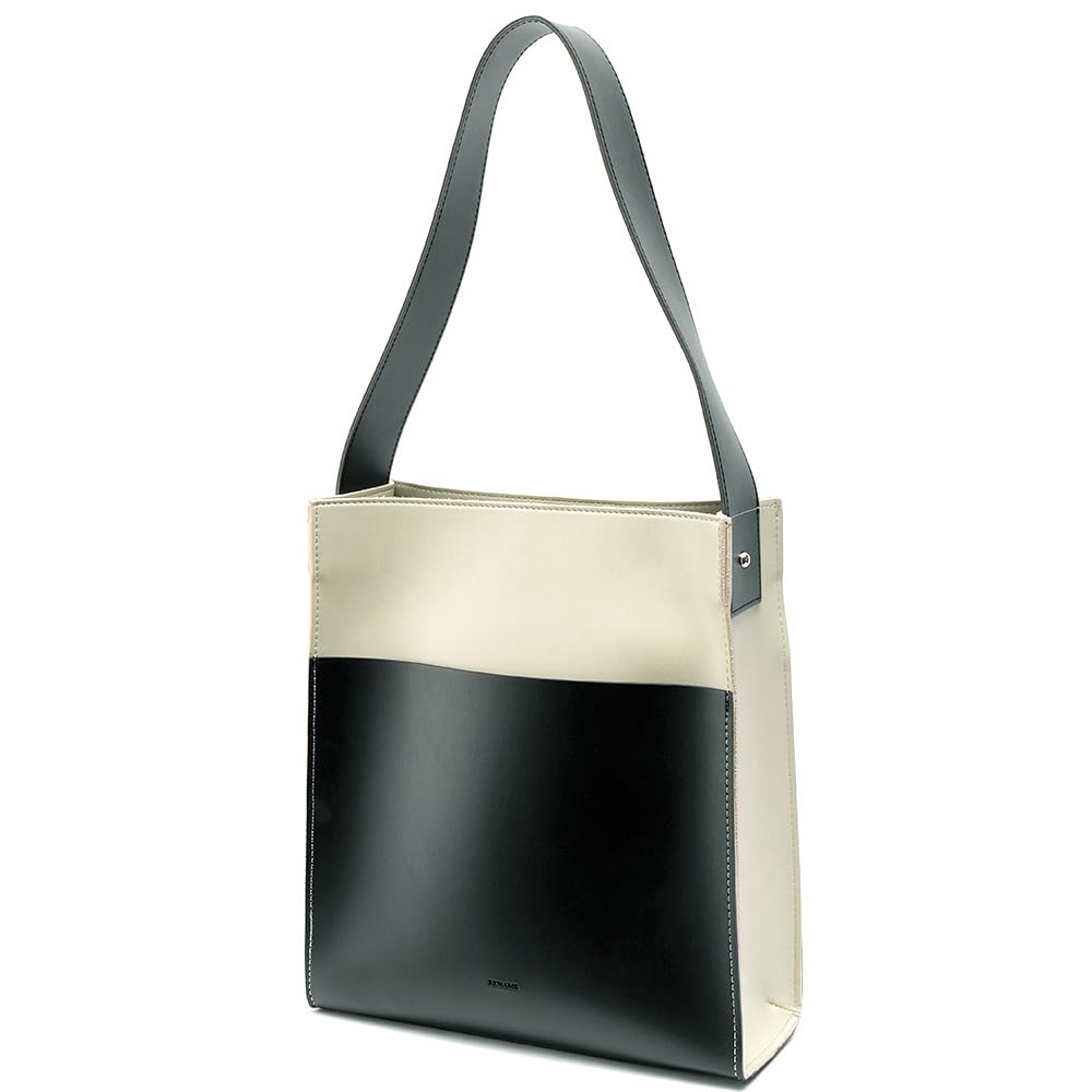 

[Rename] 2-Way Shoulder Bag, Men s and Women s Shoulder Bag, Large, Stylish, Simple Design for Commuting to Work or School (Ivory Black)