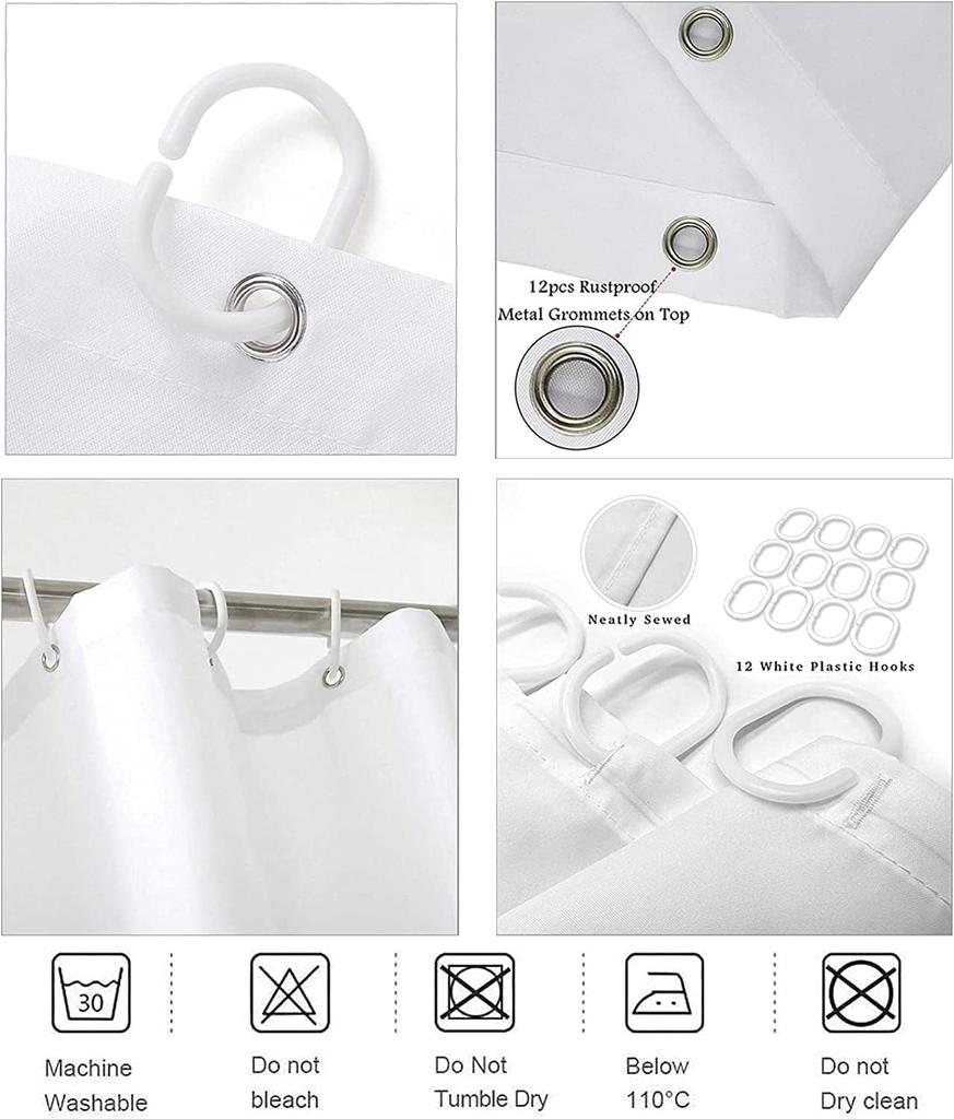 Abstract Swimming Fish Minimalist Shower Curtain Cartoon Ocean Waterproof Fabric Decorative Bathtub With 12 Hooks