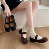 Retro Evening Breeze New Ballet Flat-bottomed Casual Shallow Mouth Single Shoes Women's Head Fairy French Spring and Autumn Mary Jane Shoes