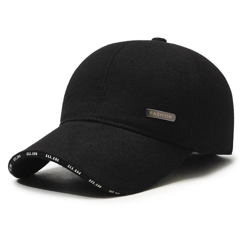 New Men'S Ear Protection Cotton Hat, Fleece Warm Baseball Cap, Middle-Aged And Elderly Outdoor Windproof And Cold-Proof Cap