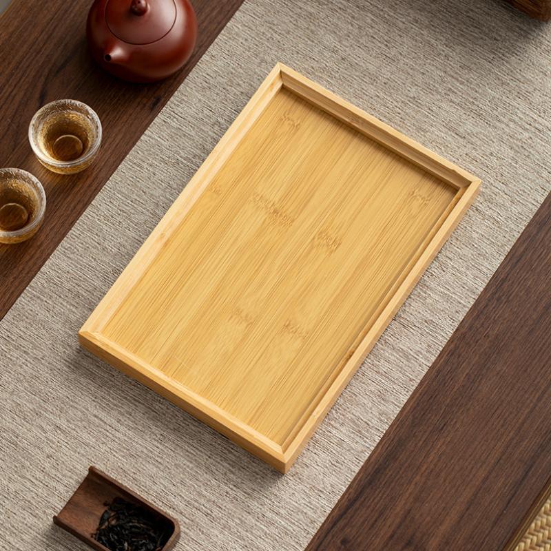 1Pcs Rectangular Serving Tray Tableware Food Tray For Kitchen Party Tea Bar Bamboo Wood Pallets Flat Plate Kitchen Utensils