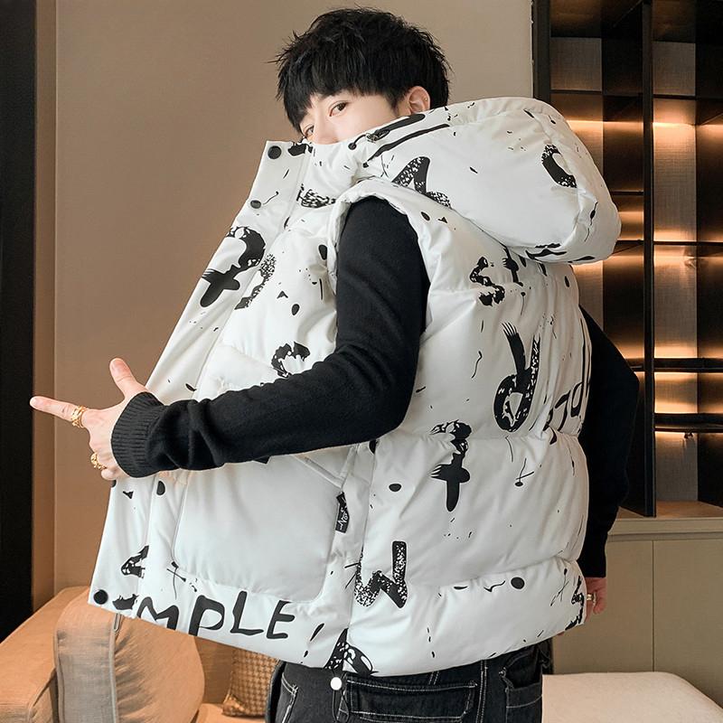 

Хлопковый жилет Мужской жилет Осень и зима Новый Термальный жилет с капюшоном Жилет Куртка Мужской и женский Один стиль 4XL