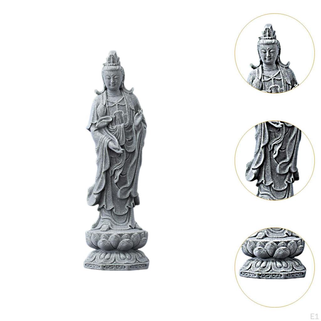 Guan Yin Statue Female Buddha Sculpture Ornament Artwork Crafts Accessories Kuanyin Figurine for