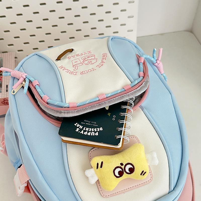 Student Schoolbag Women's Contrast Color Backpack Children's Backpack for Girls