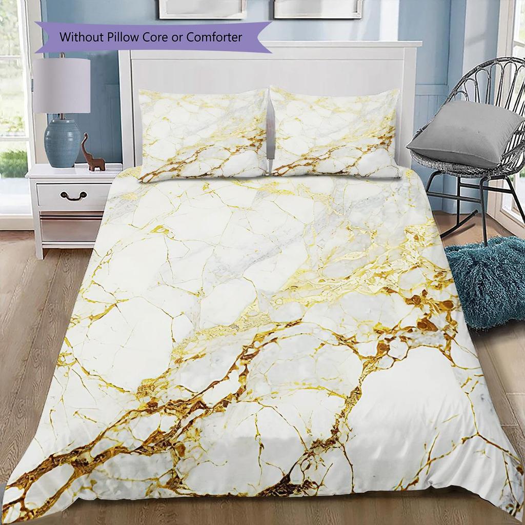 1PC Abstract marble pattern Bedding Quilt Set Quilt Cover Pillowcase Home Decoration Birthday Gift (1 * duvet cover + 2 * pillowcase, without core)
