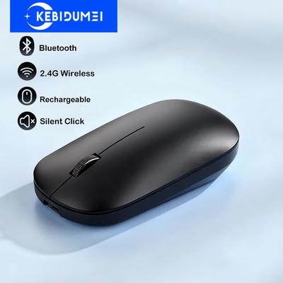Mouse Wireless Bluetooth Dual Mode 2.4G 1600DPI Regolabile Mouse Ricaricabile 2.4G Tipo-C Silenzioso Ergonomico Portatile Mouse da Ufficio