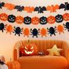 Halloween Spider & Bat Pumpkin Bunting - Festive Paper Decorations