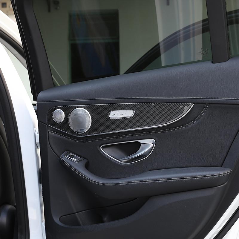 Soft Carbon Fiber For Mercedes Benz C Class W205 GLC Class 2014- Interior Door Decoration Panel Cover Trim Car Accessories