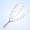 Octopus Head Massager Stainless Steel Brain Massage Claw Scalp Scratcher Engraved Head Relaxer for Promotes Blood Circulation Relieves Muscle Pain