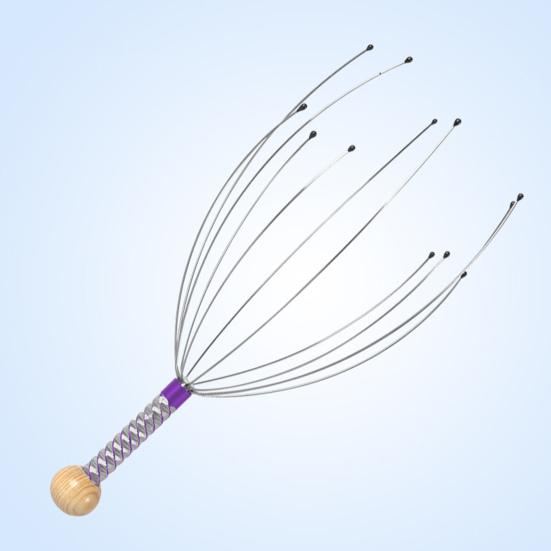 Octopus Head Massager Stainless Steel Brain Massage Claw Scalp Scratcher Engraved Head Relaxer for Promotes Blood Circulation Relieves Muscle Pain