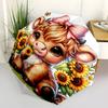 1pc Sunflower Cow Automatic Opening and Closing Fashion Umbrella, Lightweight 3-Fold, With Cute Cartoon Characters, Suitable for Home, Outdoor and Dai
