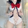 Domila Erotic Underwear Sexy Pure Desire Student Clothing Hollow Hidden Button Open Gear Free Sailor Clothing Uniform Set