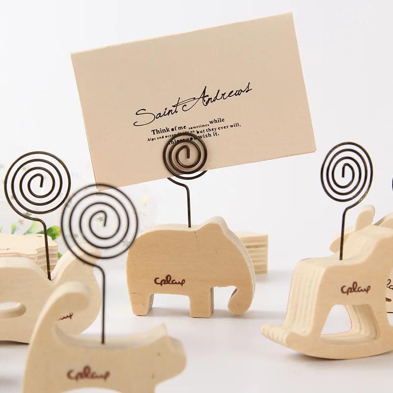 Grazioso Cervo di Legno, Cucciolo, Elefante, Portamessaggi Animali, Porta Note, Porta Foto, Porta Biglietti da Visita Uccello e Coniglio