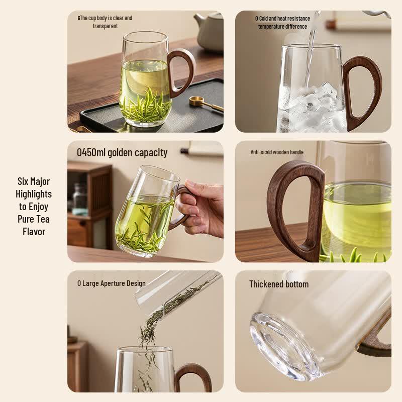 Sidomi Glass Tea Mug with Handle and Infuser