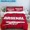 FC Arsenal Wappen 3-teiliges Bettwäscheset 2D-Druck (Enthält 1 Bettbezug + 2 Kissenbezüge Ohne Füllung), Schlafzimmerdekoration, Ventilatorgeschenk
