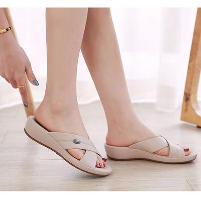 2026 Summer Shoes Women Middle Heel Sandals 4cm Comfortable Elegant Ladies Wedges Sandals Casual Soft Plus Size 42