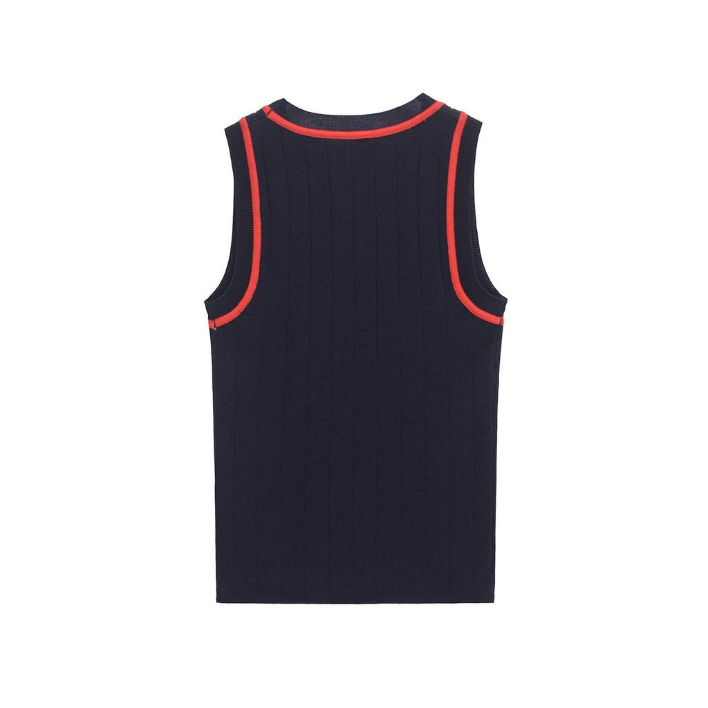 Autumn 2025 European American Casual Color Block Knit T-shirt