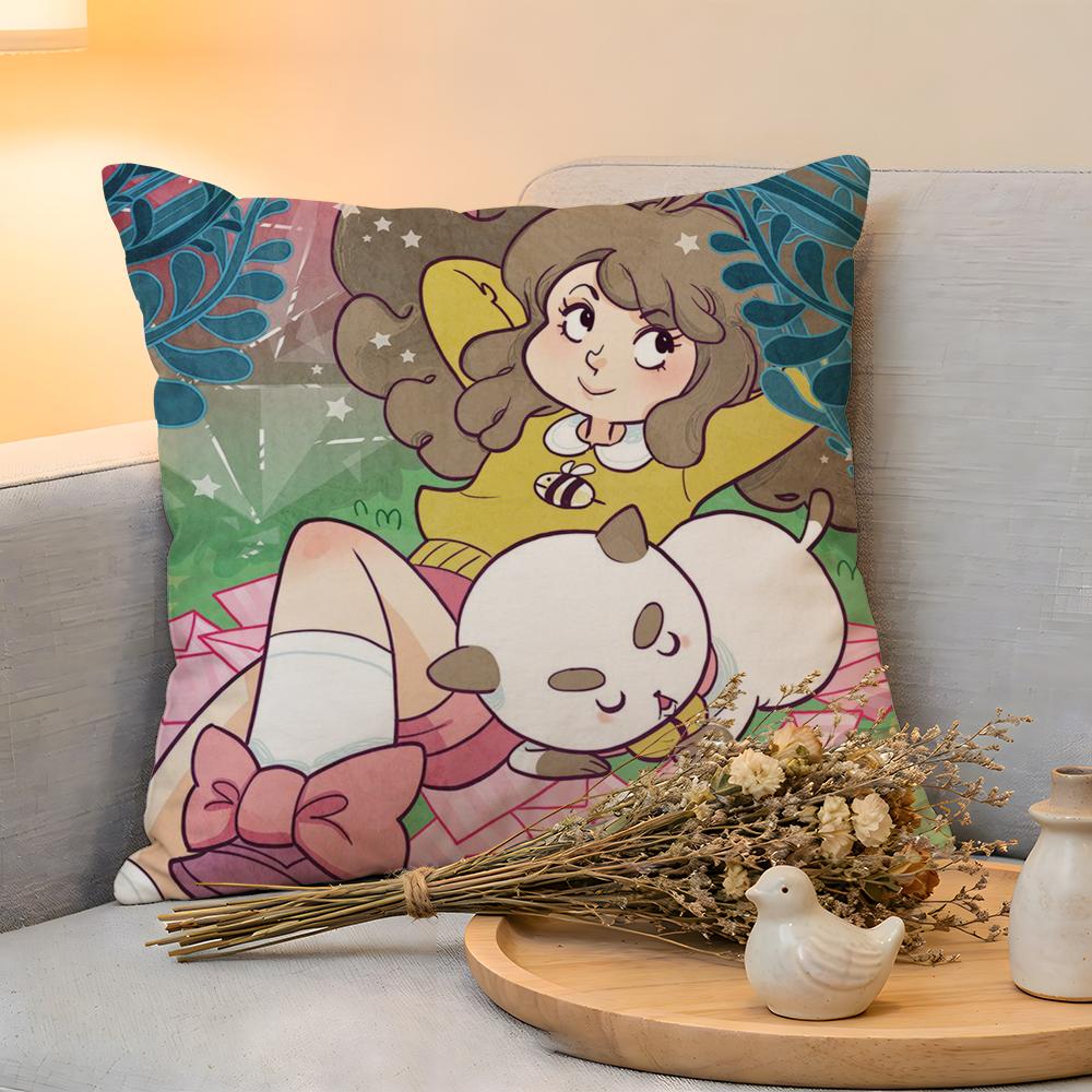 

Cushion Cover Linen SkinFriendly Soft Decorative Case For Sofa Home Decor BBee And PPuppycat Anime Pillow cover 30x30cm
