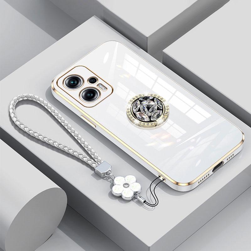 

Чехол POCOF5 с ремешком, роскошный чехол с бриллиантовым держателем для Xiaomi poco F5 F5pro X5 X4 Pro 5G F3 F4, чехлы-чехлы POCO F 5, подставка-кольцо poco F5&Case & Holder бежевый