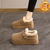 Thick-soled fluffy Birkenstocks new winter low-top snow boots piled and thickened warm cotton shoes