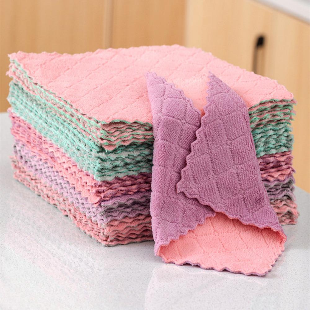 10Pcs Dish Cloth Fish Scale Household Cleaning Kitchen Supplies
