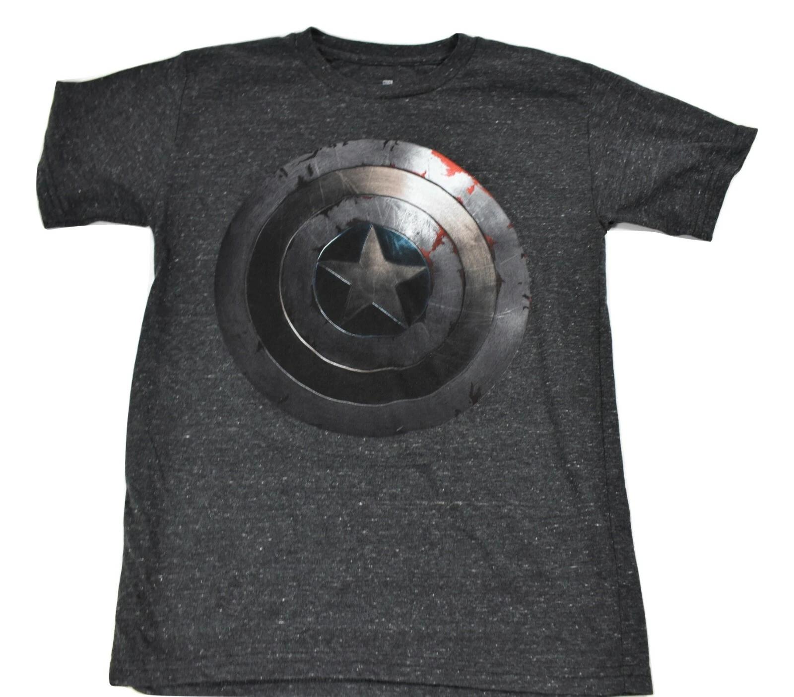 Marvel Captain America Winter Soldier Youth Boys Shield Graphic Shirt New M S