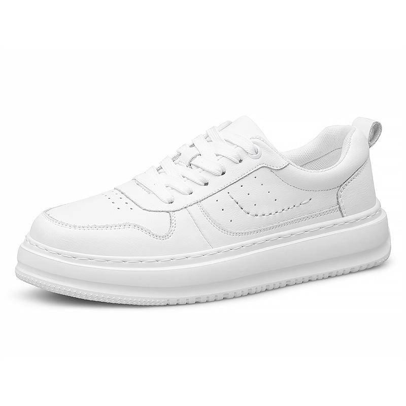 Men's Low-Top Casual Skate Shoes, Youth Korean Style, White