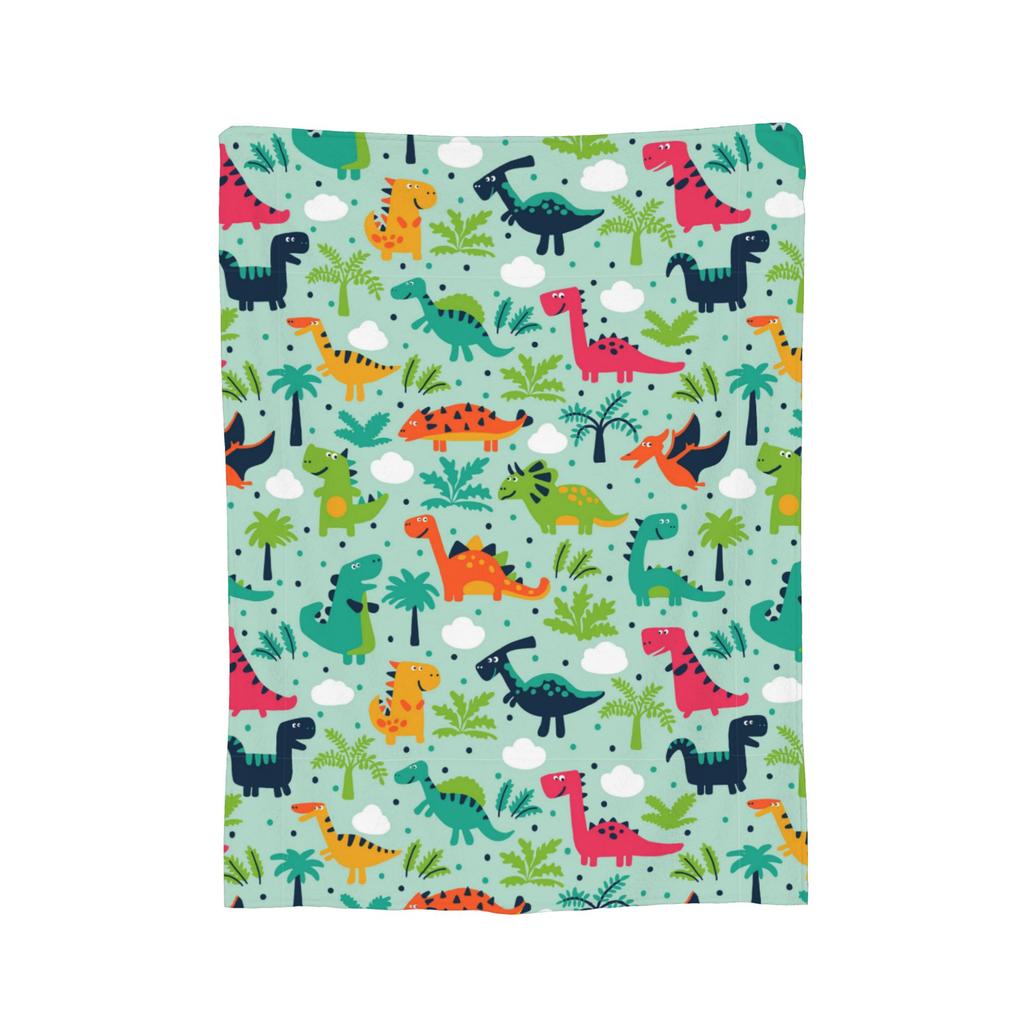 Cute Watercolor Dinosaur Blanket Flannel Winter Breathable Soft Throw Blanket for Home Bedroom Bedspreads