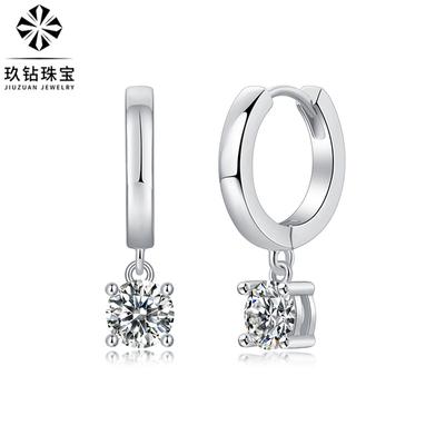 Boucles d'oreilles en argent S925 Moissanite Pluie Boucles d'oreilles Studs Nouveau Bijou d'oreille Long