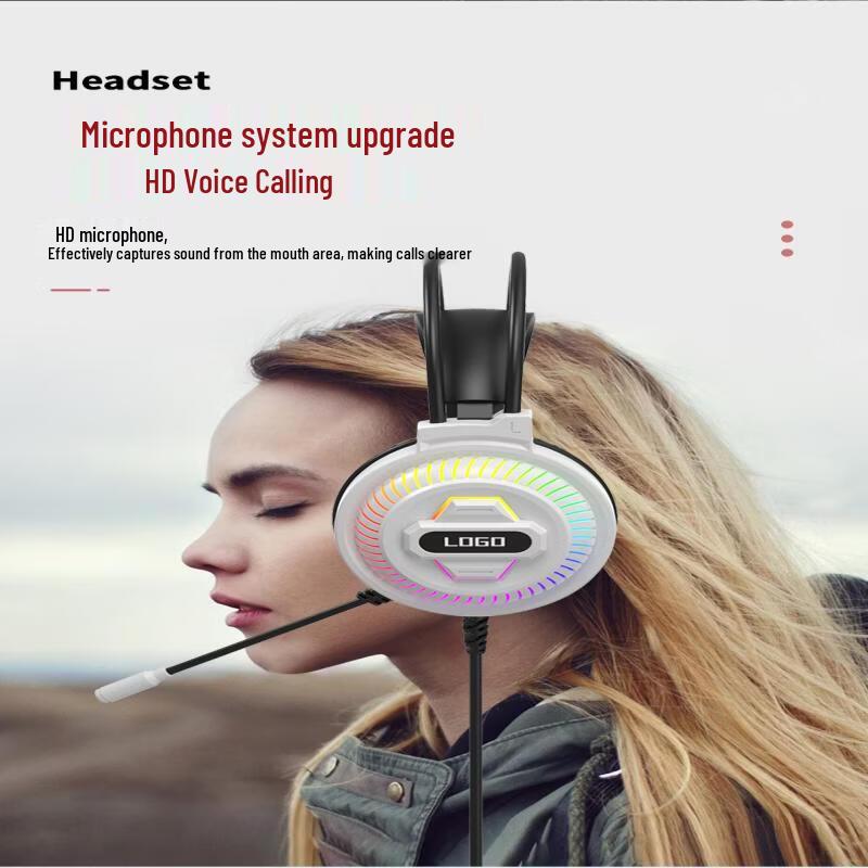 Ollymurs Pink Wired Over-Ear Gaming Headset