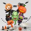 5/10pcs Mini Halloween Element Death Bat Pumpkin Aluminum Coil Balloons Random Style Halloween Terror Party Decoration Globos