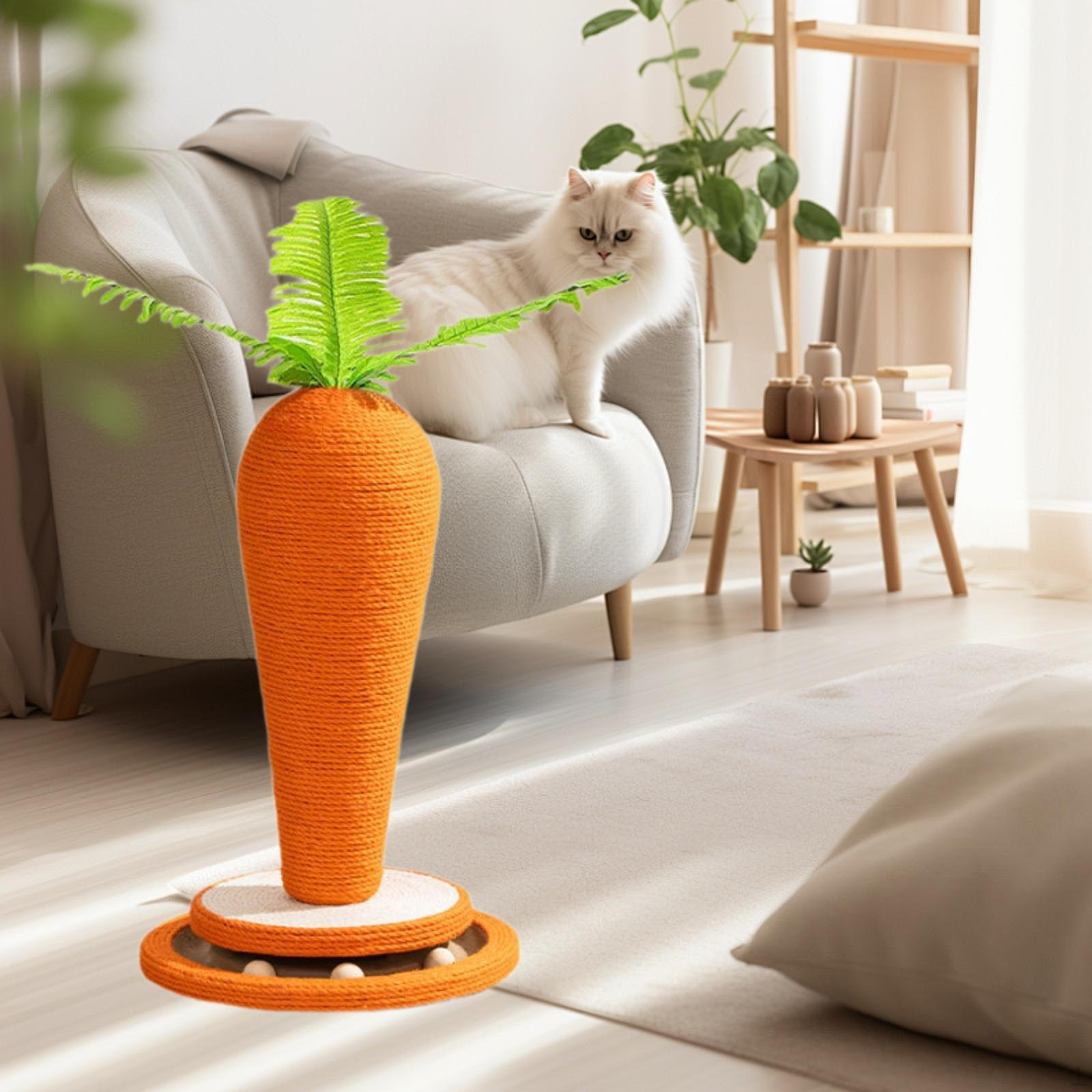 

Cat Scratching Board Scratcher Post Carrot Shape Furniture Climbing Tree Scratch