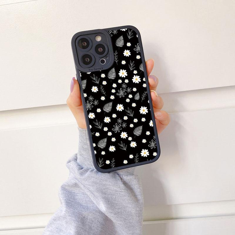 Flower Phone Case For iPhone 11 13 12 14 Pro Max 14 Plus 7 8 Plus SE 2020 XR X XS Full Graph Floral Soft Silicone Cover Fundas