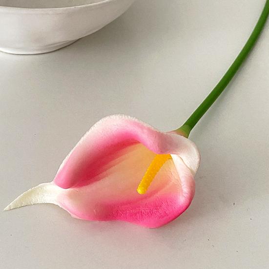 Real Touch Artificial Calla Lily Flower 13.4" Lifelike Faux Flower Branch for DIY Wedding Bouquet Home Indoor Table Centerpiece