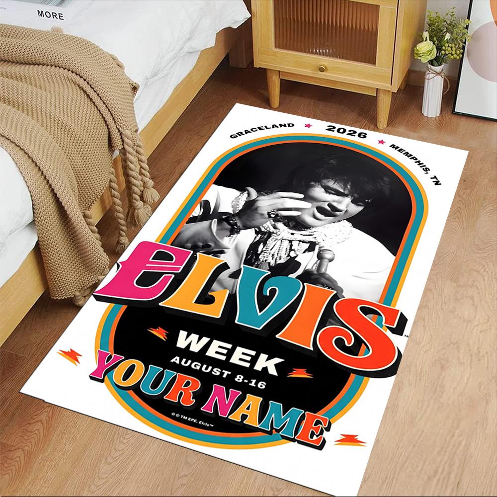 Elvis Presley Personalized Text Floor Mat Design for Dormitory Balcony Decorate room Dining Room Antislip Carpet Office home decor