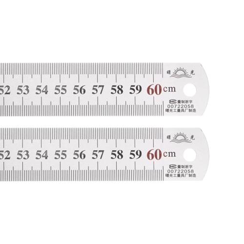 uxcell Stainless Steel Ruler Set of 2, 60cm/24" Length x 1/28" Thickness x 1-1/7" Width, Straight Measuring Tool for Woodworking, Painting, and Crafts