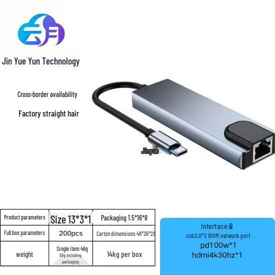 USB-C Docking Station with HDMI 4K Output, USB 3.0 Ports, and PD100W Charging