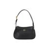 Aphrodite Gold Finish Double G Logo Zipper Closure Leather Underarm Bag Mahjong Bag Handbag Shoulder Bag Women's Black